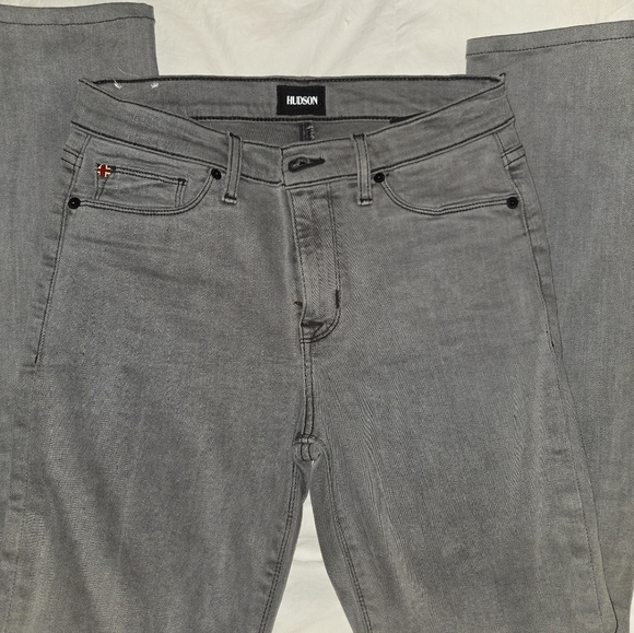 Hudson Jeans Denim - Hudson - Midrise Natalie super skinny jeans - gray size 28